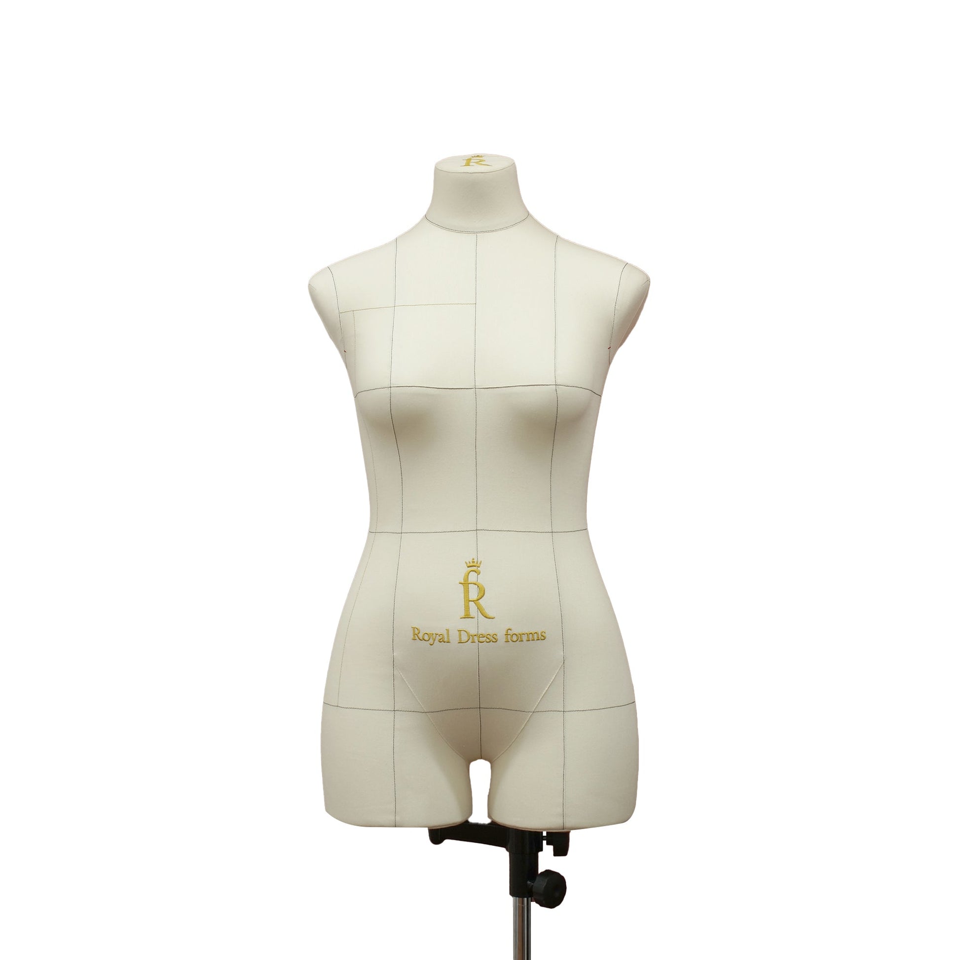 Monica | Royal Dress forms. Made of elastic polymer material. Resistant to iron and garment steamer. Compressibility. Unique handmade cotton cover with balance lines. The cover is water-repellent. Sizes: XXS - XXXL* (34 - 48 EU; 2 - 16 US). Anatomical body shape.