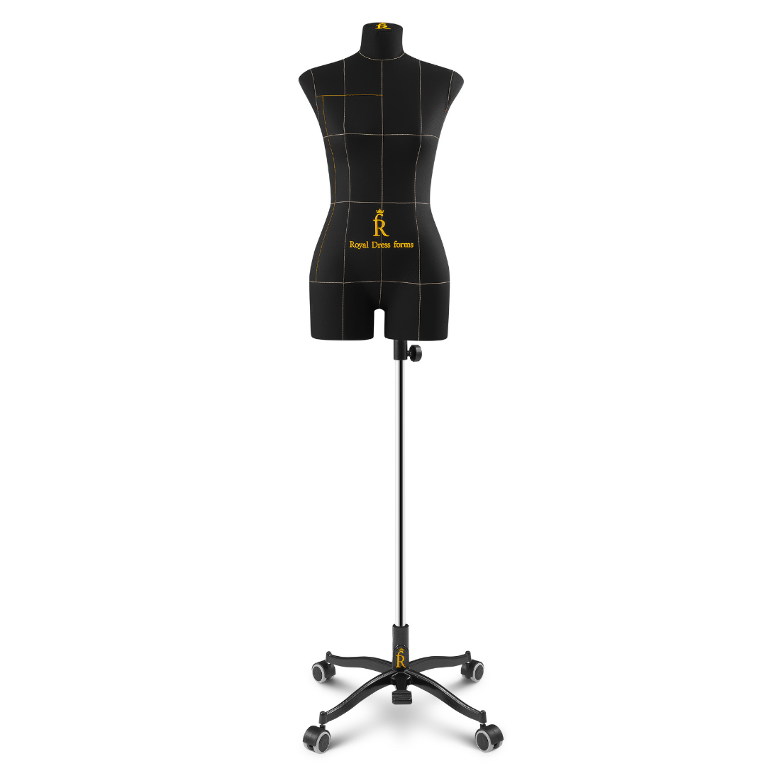 Monica | Royal Dress forms. Made of elastic polymer material. Resistant to iron and garment steamer. Compressibility. Unique handmade cotton cover with balance lines. The cover is water-repellent. Sizes: XXS - XXXL* (34 - 48 EU; 2 - 16 US). Anatomical body shape.