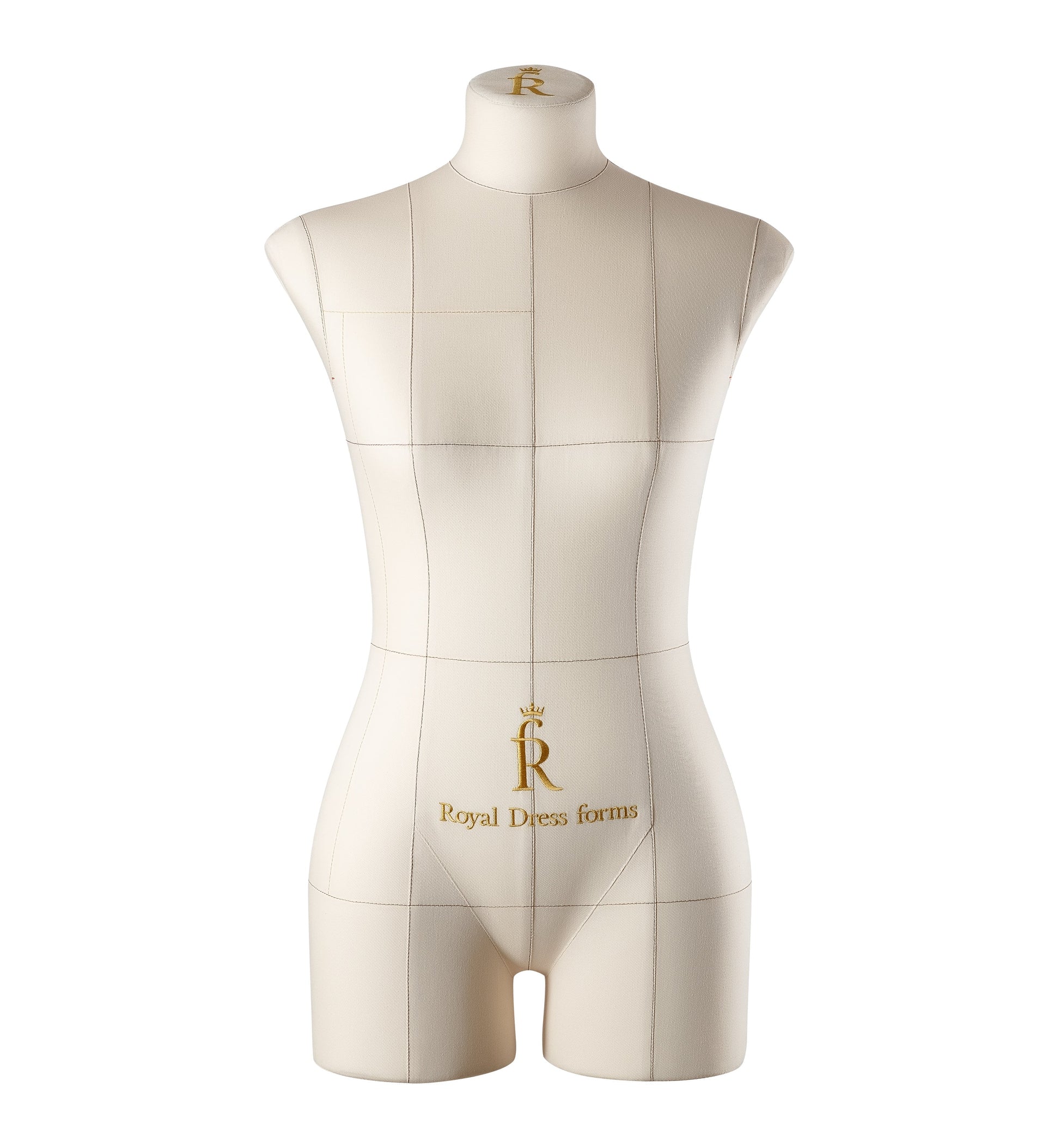 Monica | Royal Dress forms. Made of elastic polymer material. Resistant to iron and garment steamer. Compressibility. Unique handmade cotton cover with balance lines. The cover is water-repellent. Sizes: XXS - XXXL* (34 - 48 EU; 2 - 16 US). Anatomical body shape.