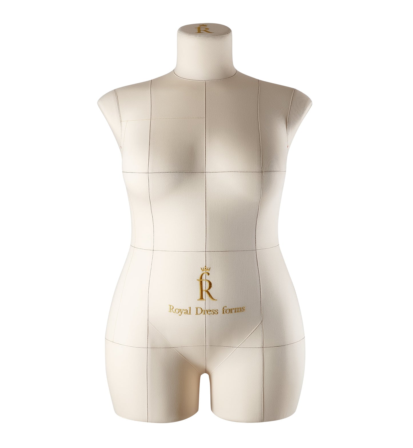 Monica | Royal Dress forms. Made of elastic polymer material. Resistant to iron and garment steamer. Compressibility. Unique handmade cotton cover with balance lines. The cover is water-repellent. Sizes: XXS - XXXL* (34 - 48 EU; 2 - 16 US). Anatomical body shape.