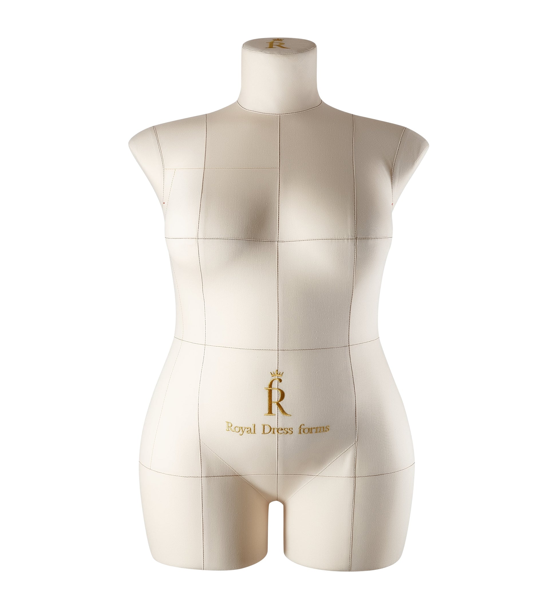 Monica | Royal Dress forms. Made of elastic polymer material. Resistant to iron and garment steamer. Compressibility. Unique handmade cotton cover with balance lines. The cover is water-repellent. Sizes: XXS - XXXL* (34 - 48 EU; 2 - 16 US). Anatomical body shape.