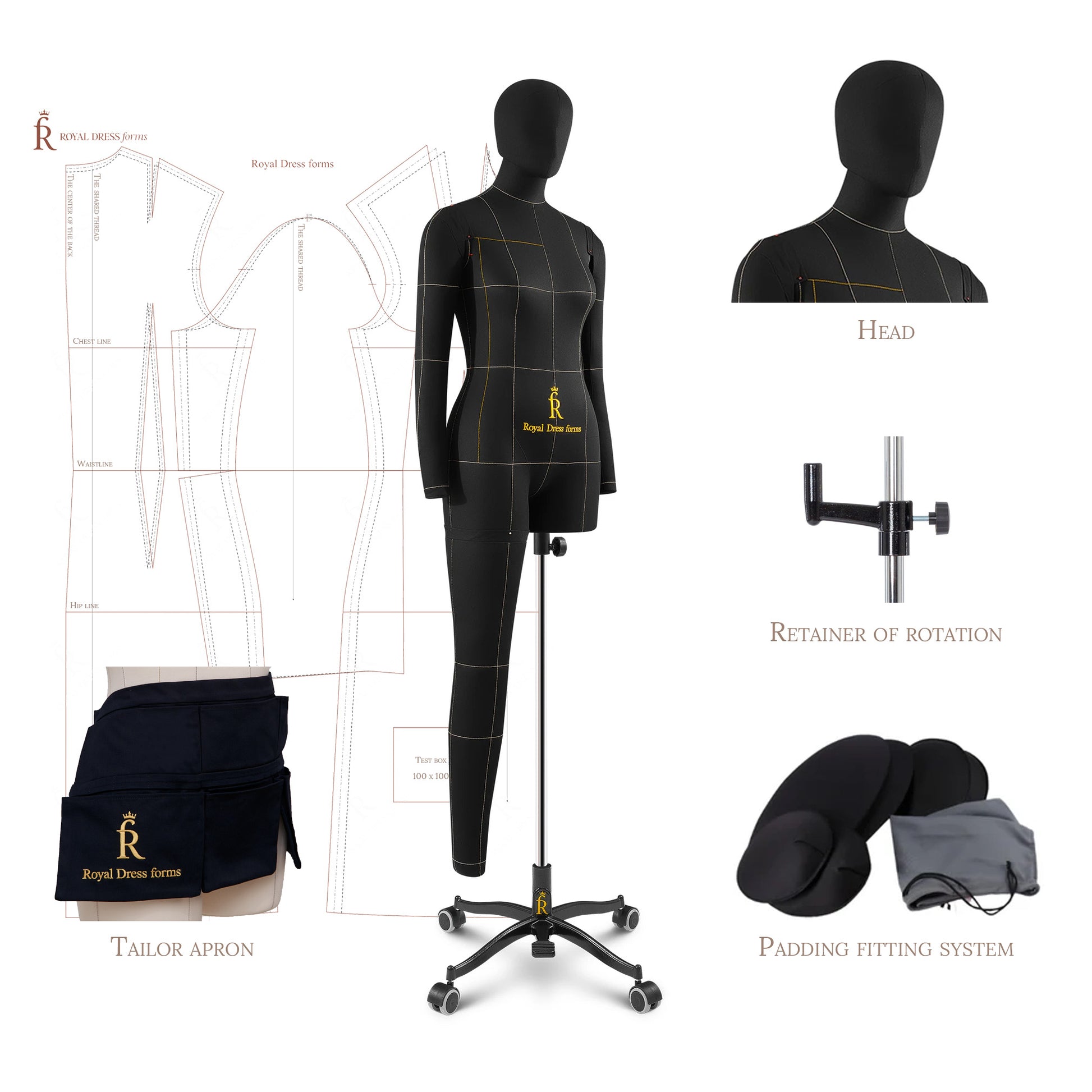 Professional Soft Tailor's Mannequin Sewing Female Dress Form Monica Royal Dress forms Global Professional Soft Tailor's Mannequin Sewing Female Dress Form Monica Royal Dress forms Global